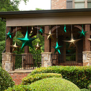 Green Metallic Unlit Fold Flat Commercial Star