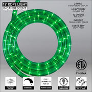 Green Rope Light, 18 ft