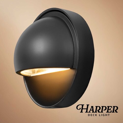 Harper Low Voltage Landscape Lighting Deck Light, Black