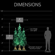 LED Christmas Trees, Set of 3