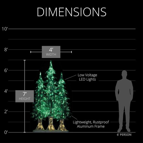 LED Christmas Trees, Set of 3