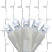 LED Curtain Lights, 150 Cool White 5mm Lights on White Wire