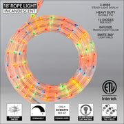 Multicolor Rope Light, 18 ft