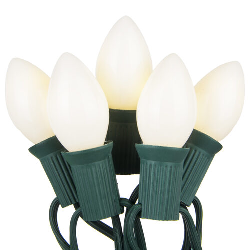 Opaque White C7 Lights on Green Wire