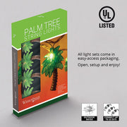 Palm Tree String Lights, 10 Clear Lights