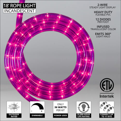 Purple Rope Light, 18 ft