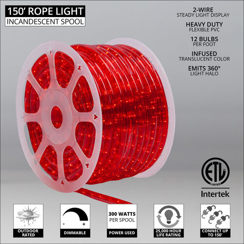 Red Rope Light, 150 ft