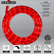 Red Rope Light, 18 ft