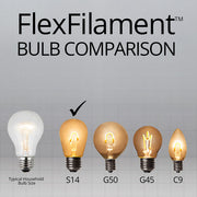 S14 Transparent Glass Blue FlexFilament LED Bulbs