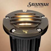 Savannah Landscape Well Light with Gravel Guard, Antique Bronze