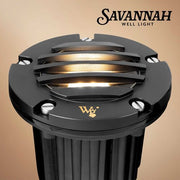 Savannah Landscape Well Light with Gravel Guard, Black