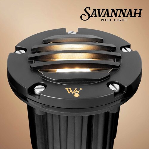 Savannah Landscape Well Light with Gravel Guard, Black