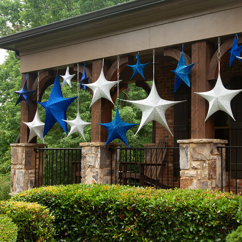 Silver Polymesh Unlit Fold Flat Commercial Star