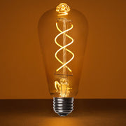 ST64 5W Antiqued Glass Warm White FlexFilament® LED Edison Bulbs