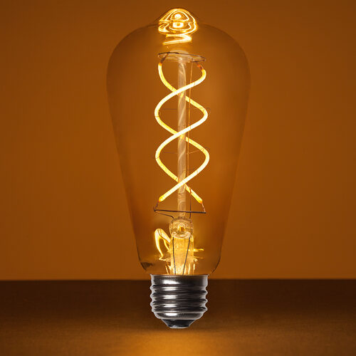 ST64 5W Antiqued Glass Warm White FlexFilament® LED Edison Bulbs