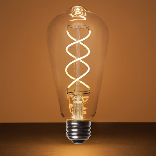 ST64 5W Glass Warm White FlexFilament® LED Edison Bulbs