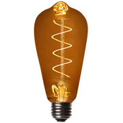 ST64 Antiqued Glass Warm White FlexFilament LED Edison Bulbs