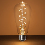 ST64 Glass Warm White FlexFilament LED Edison Bulbs