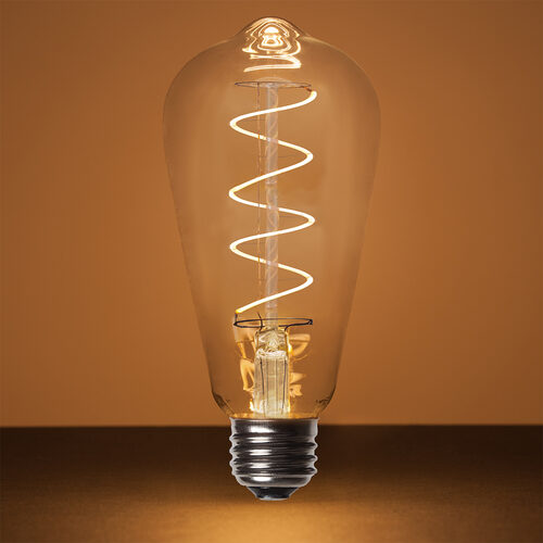 ST64 Glass Warm White FlexFilament LED Edison Bulbs