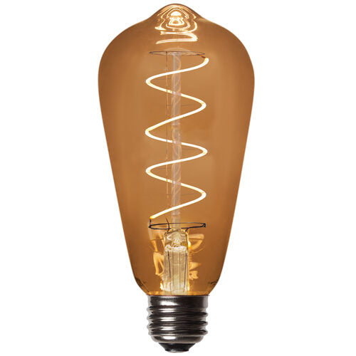 ST64 Glass Warm White FlexFilament LED Edison Bulbs