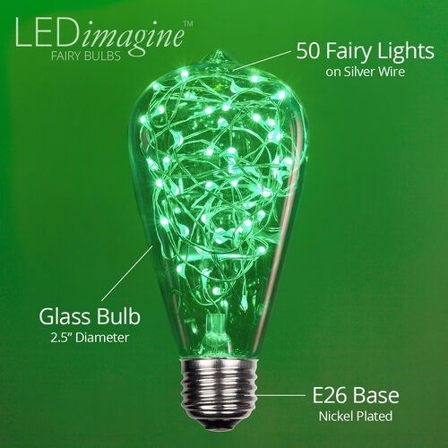 ST64 Green LEDimagineTM Fairy Light Bulbs