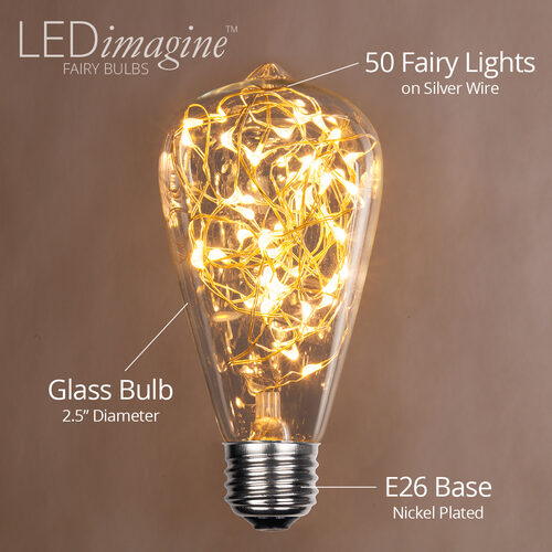 ST64 Warm White LEDimagineTM Fairy Light Bulbs