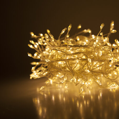 Warm White LED Fairy Lights, Silver Wire