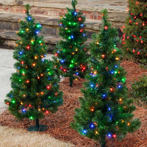 Winchester Fir Multicolor LED Prelit Walkway Tree