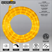 Yellow Rope Light, 18 ft