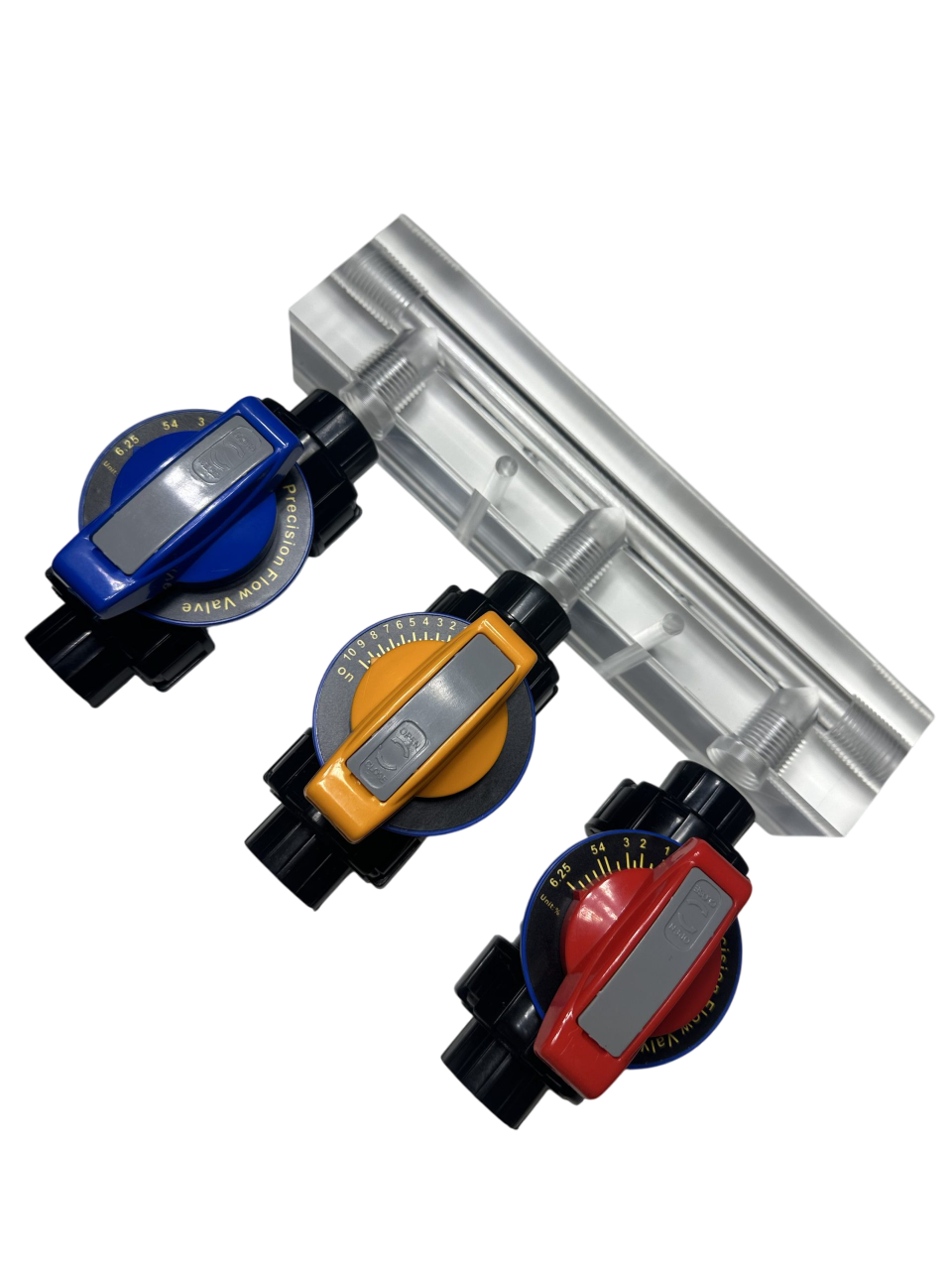 1/2" Clear Manifold and 3 Metering Valves