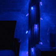 25 C9 Blue LED Christmas Lights, Green Wire, 8-inch Spacing