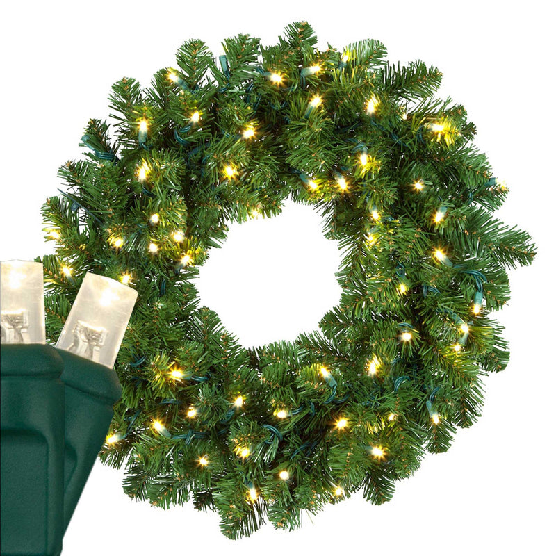 Oregon Fir Prelit LED Wreath, Warm White Lights