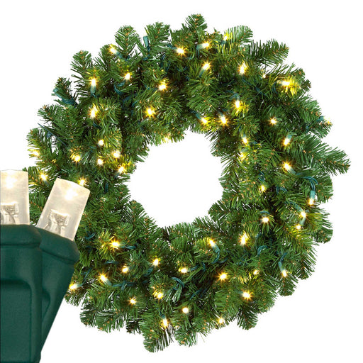 Oregon Fir Prelit LED Wreath, Warm White Lights