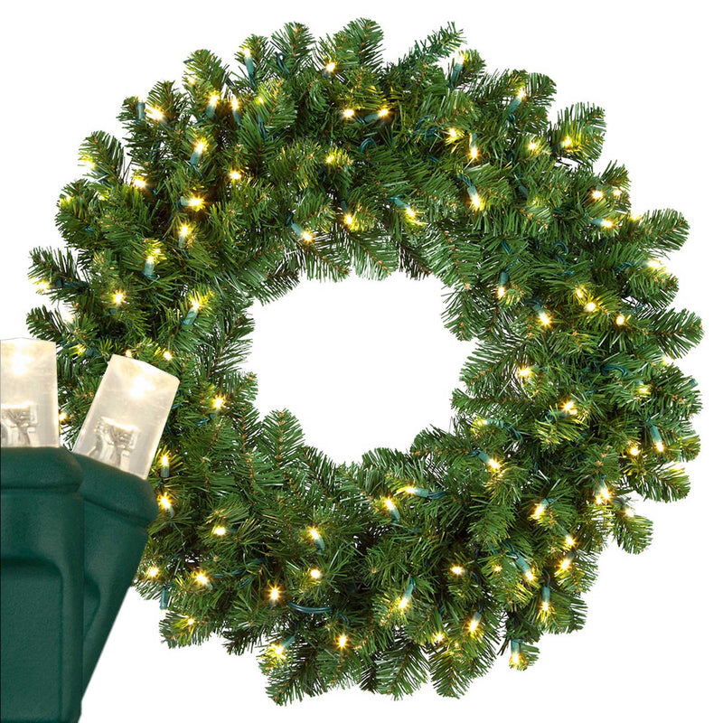 Oregon Fir Prelit LED Wreath, Warm White Lights