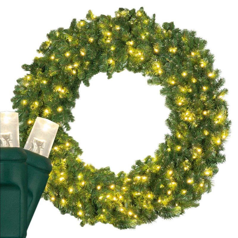 Oregon Fir Prelit LED Wreath, Warm White Lights