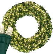 72-inch Red Sleigh Oregon Fir Prelit LED Wreath