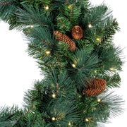Mixed Noble Prelit LED Wreath, Warm White Lights