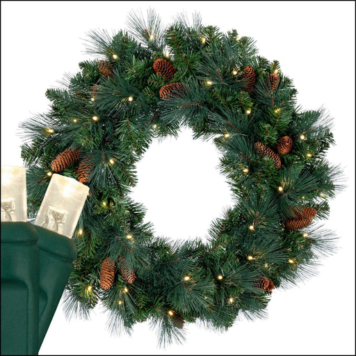 Mixed Noble Prelit LED Wreath, Warm White Lights