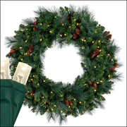 Mixed Noble Prelit LED Wreath, Warm White Lights