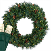 Mixed Noble Prelit LED Wreath, Warm White Lights