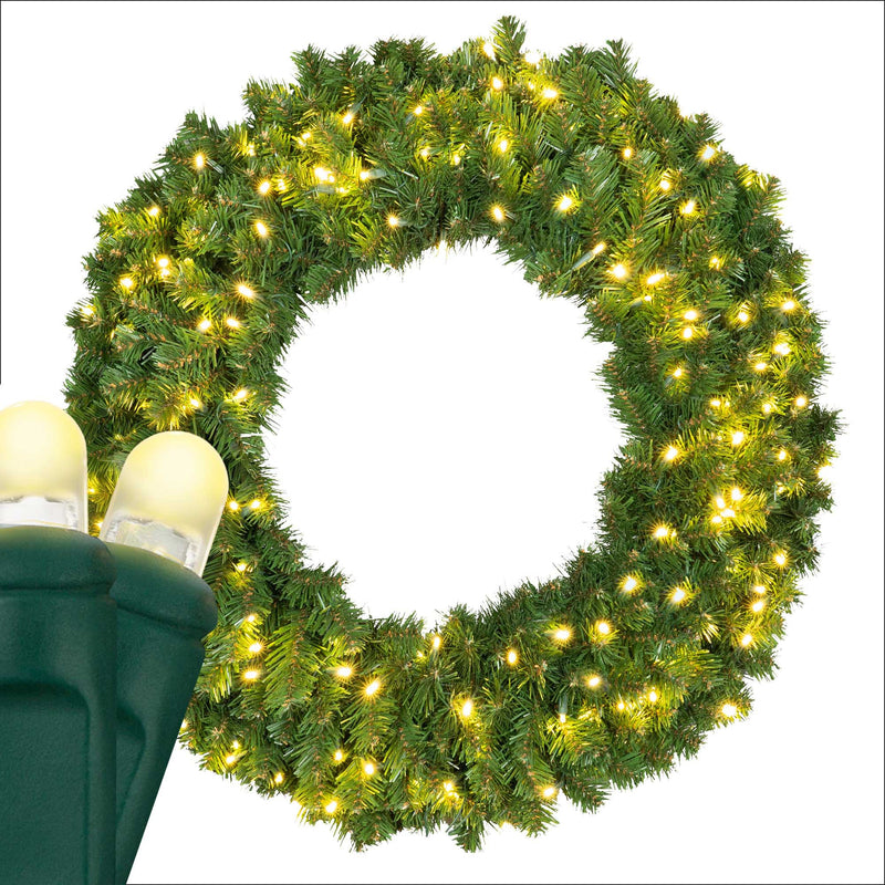 Sequoia Fir Prelit LED Wreath, Lux360 Warm White Lights