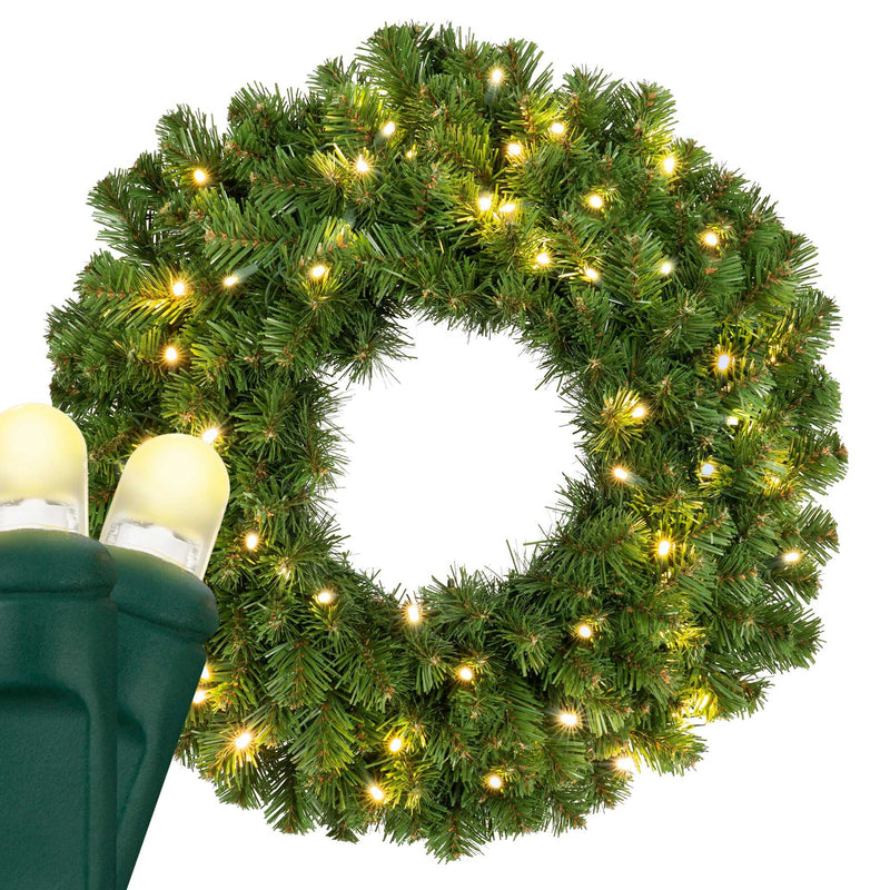 Sequoia Fir Prelit LED Wreath, Lux360 Warm White Lights