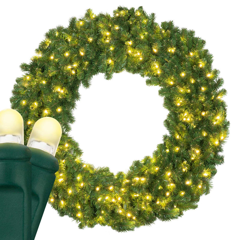 Sequoia Fir Prelit LED Wreath, Lux360 Warm White Lights