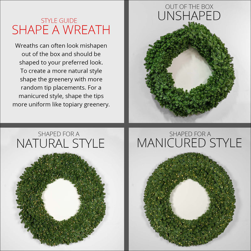 Sequoia Fir Prelit LED Wreath, SoftTwinkle Warm White Lights