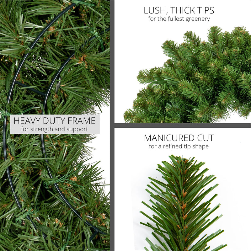 Sequoia Fir Prelit LED Wreath, SoftTwinkle Warm White Lights