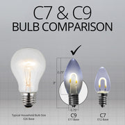 C9 Transparent Shatterproof Cool White FlexFilament LED Bulbs